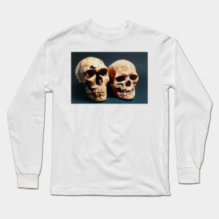 Neanderthal and Cro-Magnon 1 skulls (E438/0005) Long Sleeve T-Shirt